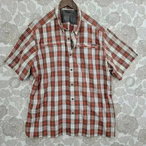 Eddie Bauer Mens 2XL Plaid Short Sleeve Button-Down Shirt 8 Outdoor Shirt